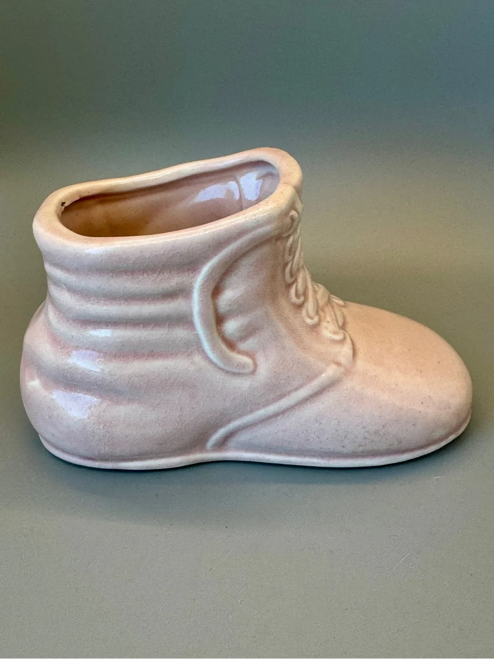 Vintage Ceramic Baby Shoe Planters - Pastel Blue Pair and Pink Single, ca. 1950